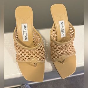 Brand new Jimmy Choo Rafia Net Thong Sandals sz 8.5